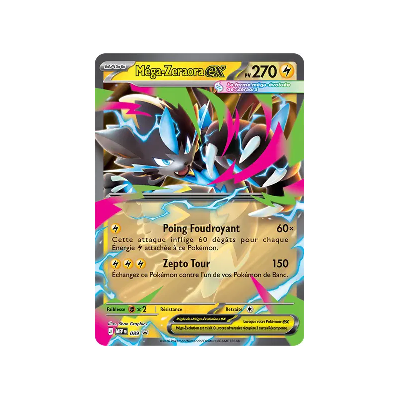 Carte Pokémon Méga-Zeraora ex 89 Promo ME