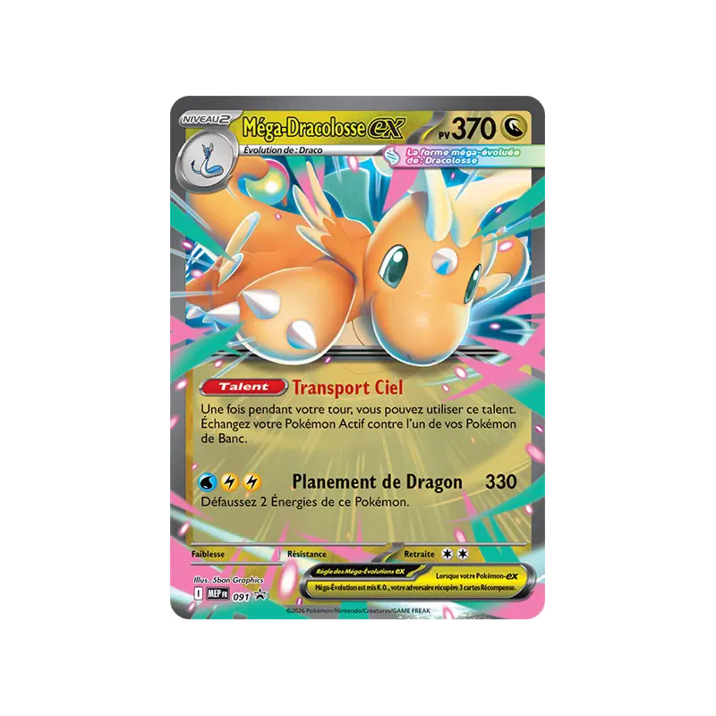 Carte Pokémon Méga-Dracolosse ex 91 Promo ME