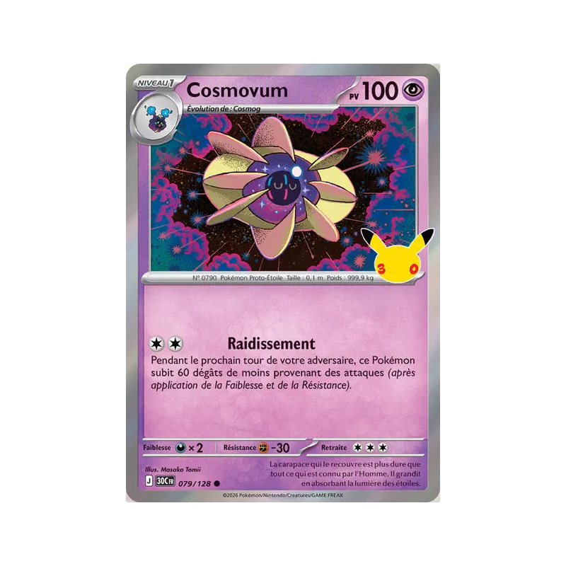 Carte Pokémon Cosmovum 079/128 Commune 30ᵉ Anniversaire
