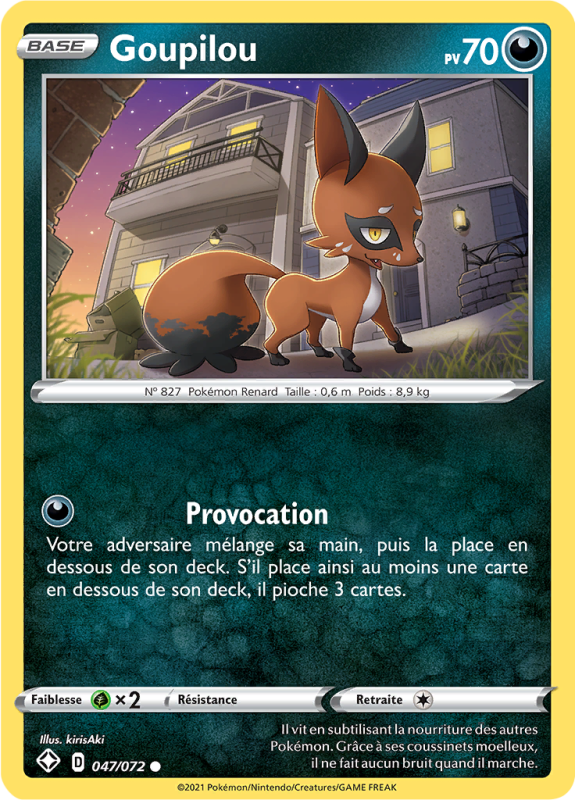 Carte Pokémon Goupilou 047/072 Commune Destinées Radieuses