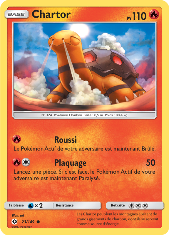 Carte Pokémon Chartor 23/149 Commune Soleil et Lune (JCC)