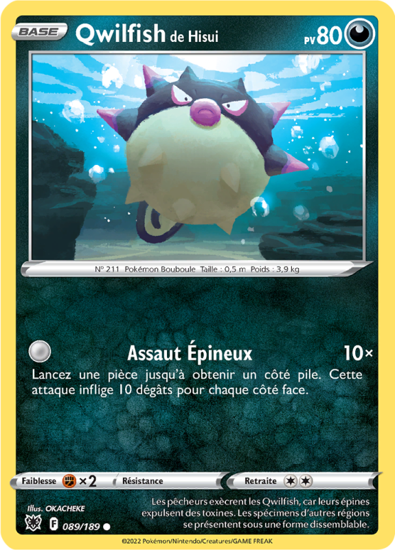 Carte Pokémon Qwilfish de Hisui 089/189 Commune Astres Radieux