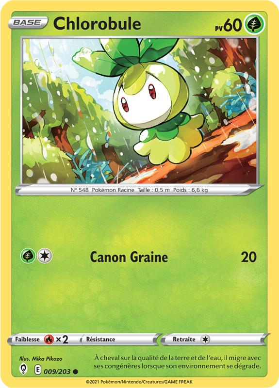 Carte Pokémon Chlorobule 009/203 Commune Évolution Céleste