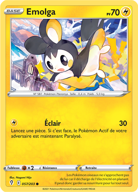 Carte Pokémon Emolga 057/203 Commune Évolution Céleste