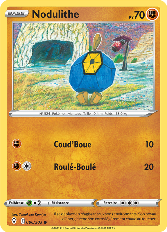 Carte Pokémon Nodulithe 086/203 Commune Évolution Céleste