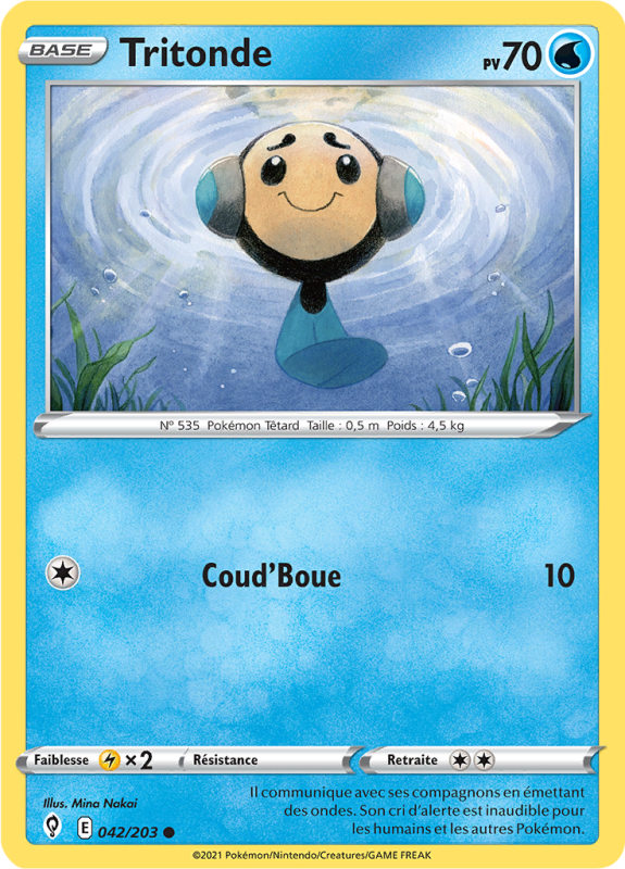Carte Pokémon Tritonde 042/203 Commune Évolution Céleste