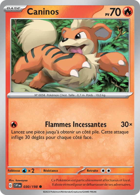 Carte Pokémon Caninos 030/198 Commune Écarlate et Violet (JCC)
