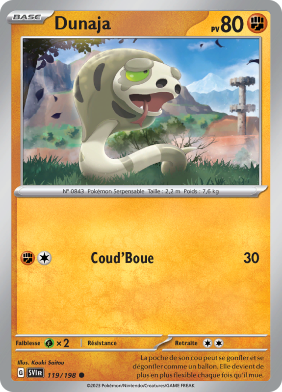 Carte Pokémon Dunaja 119/198 Commune Écarlate et Violet (JCC)
