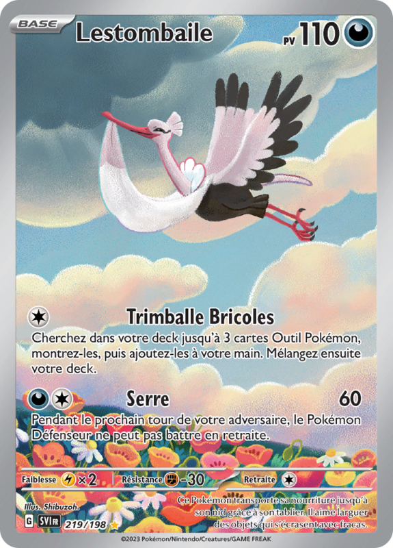 Carte Pokémon Lestombaile 219/198 AR Écarlate et Violet (JCC)