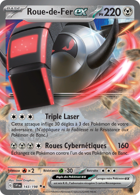 Carte Pokémon Roue-de-Fer-ex 143/198 Double rare Écarlate et Violet (JCC)