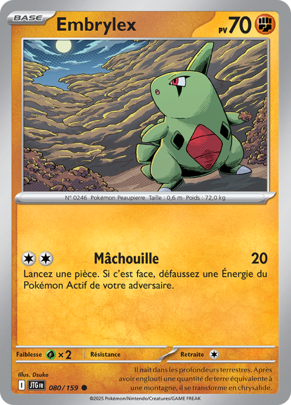Carte Pokémon Embrylex 080/159 Commune Aventures Ensemble