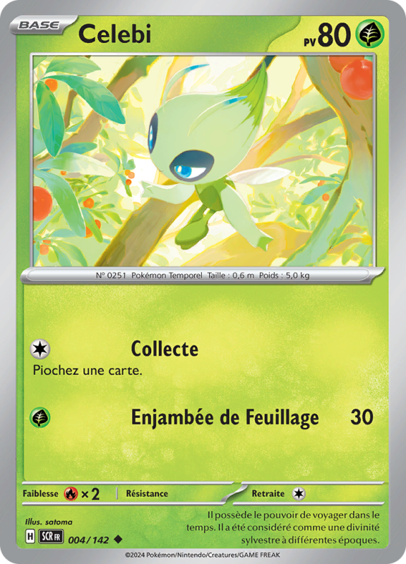 Carte Pokémon Celebi 004/142 Peu commune Couronne Stellaire