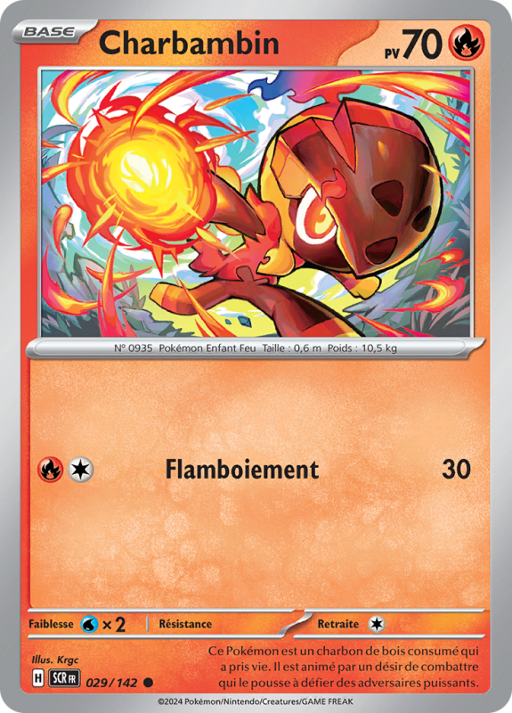 Carte Pokémon Charbambin 029/142 Commune Couronne Stellaire