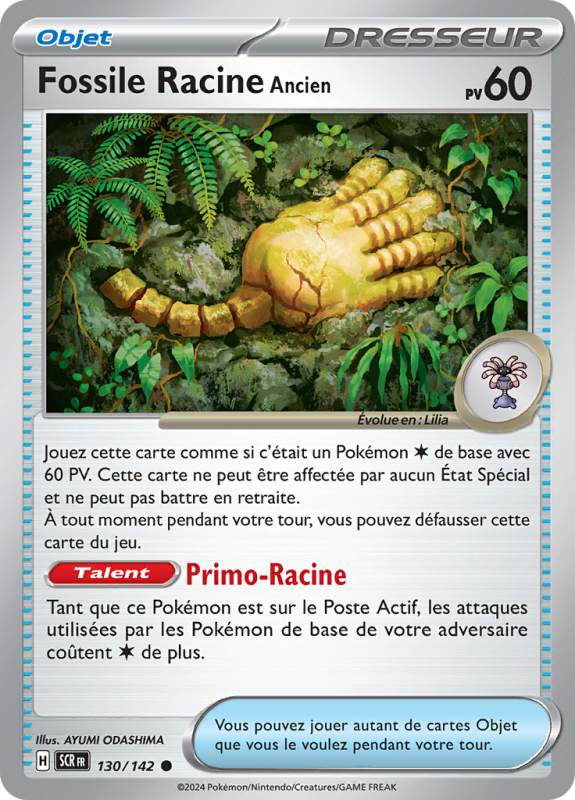 Carte Pokémon Fossile Racine Ancien 130/142 Commune Couronne Stellaire
