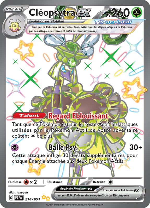 Carte Pokémon Cléopsytra-ex 214/091 Ultra Rare Destinées de Paldea