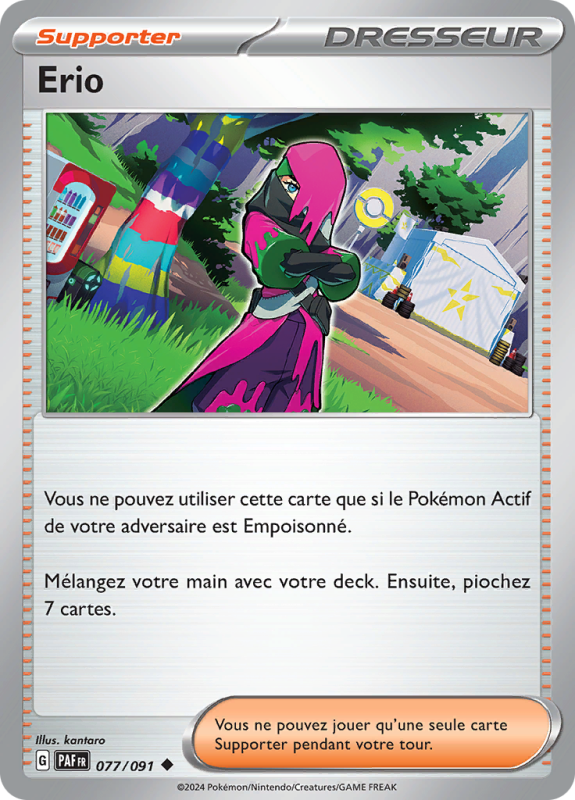 Carte Pokémon Erio 077/091 Peu commune Destinées de Paldea