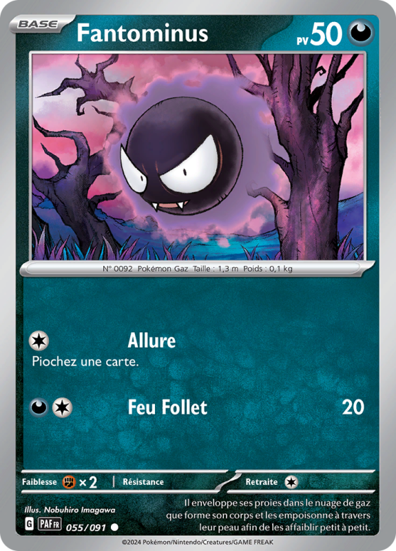 Carte Pokémon Fantominus 055/091 Commune Destinées de Paldea