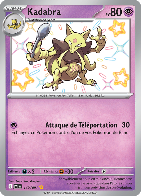 Carte Pokémon Kadabra 149/091 Shiny Destinées de Paldea