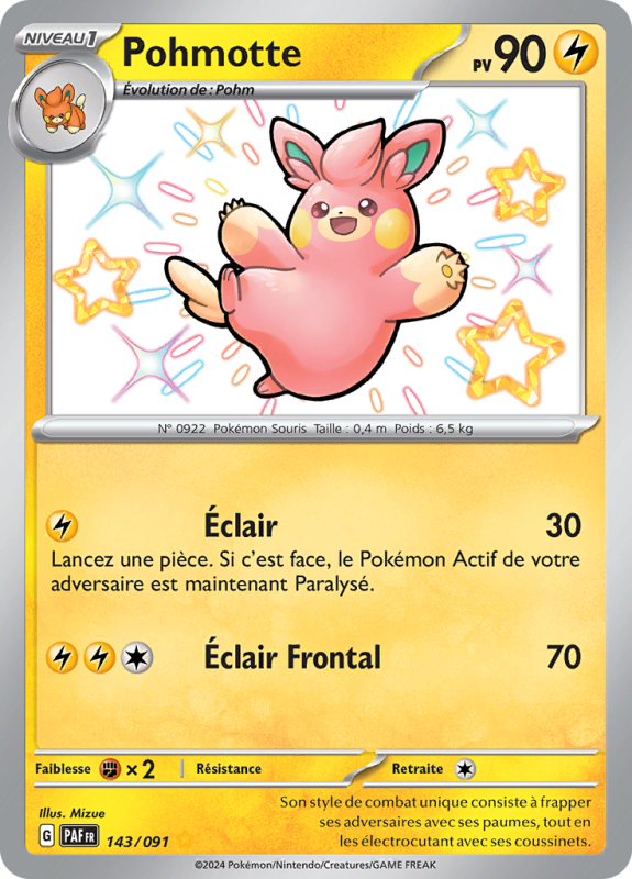 Carte Pokémon Pohmotte 143/091 Shiny Destinées de Paldea