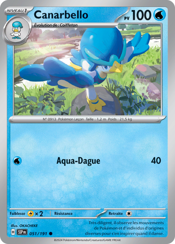 Carte Pokémon Canarbello 051/191 Commune Étincelles Déferlantes