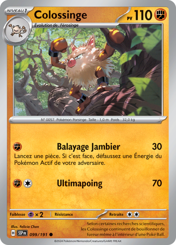 Carte Pokémon Colossinge 099/191 Commune Étincelles Déferlantes