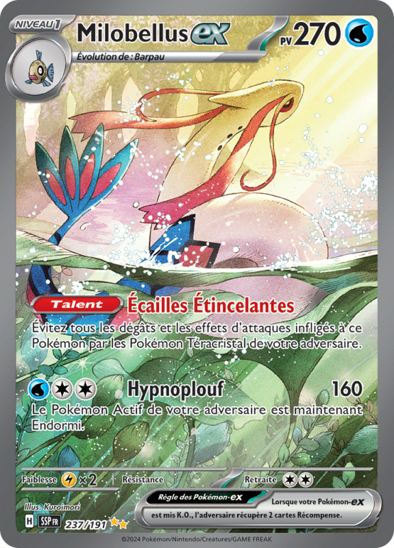 Carte Pokémon Milobellus-ex 237/191 Alternative Étincelles Déferlantes