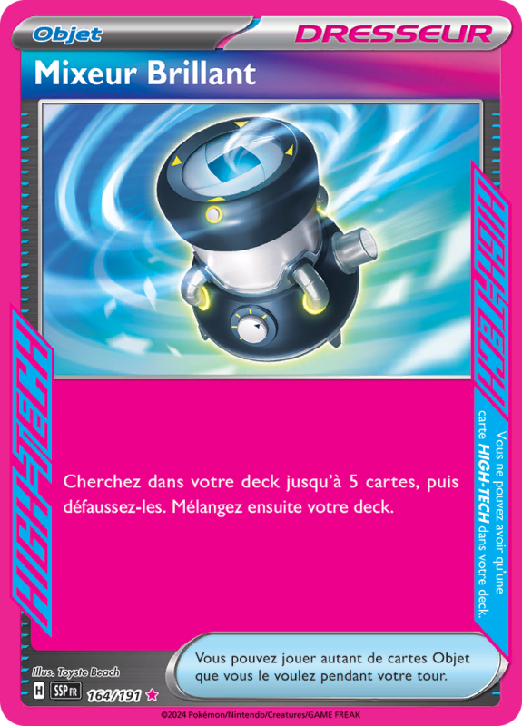 Carte Pokémon Mixeur Brillant 164/191 HIGH-TECH Étincelles Déferlantes