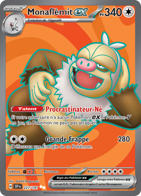 Carte Pokémon Monaflèmit-ex 227/191 Ultra Rare Étincelles Déferlantes