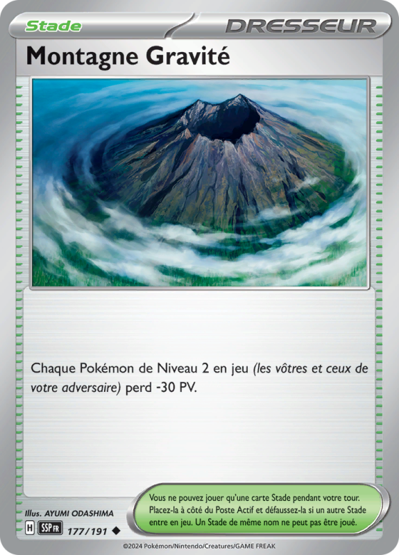Carte Pokémon Montagne Gravité 177/191 Peu commune Étincelles Déferlantes