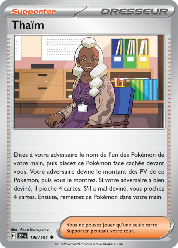 Carte Pokémon Thaïm 190/191 Peu commune Étincelles Déferlantes