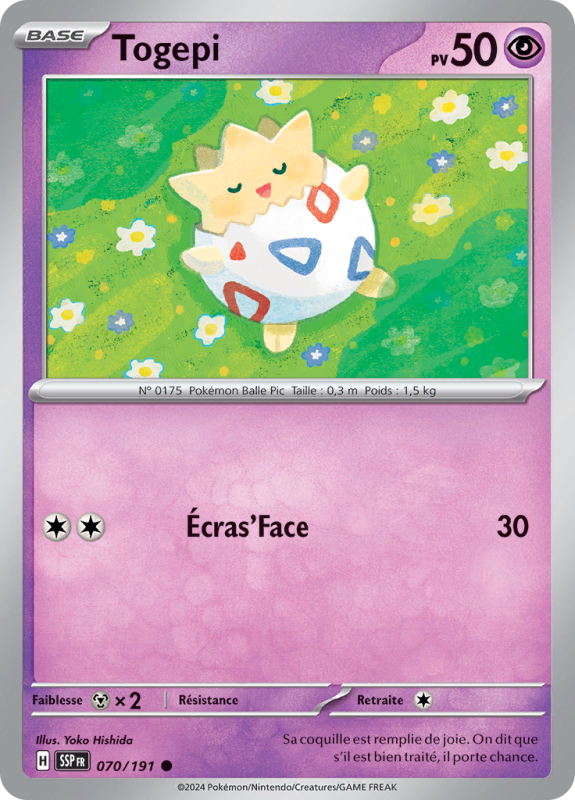 Carte Pokémon Togepi 070/191 Commune Étincelles Déferlantes