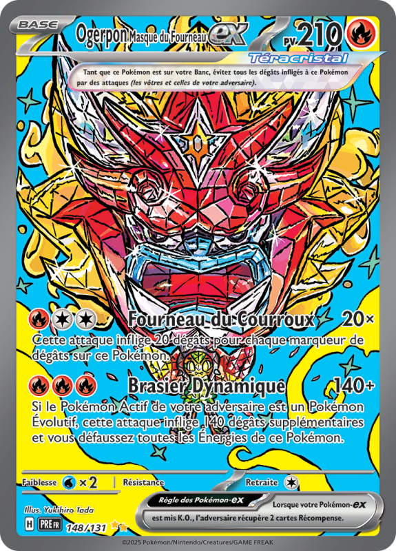 Carte Pokémon Ogerpon Masque du Fourneau-ex 148/131 Alternative Évolutions Prismatiques