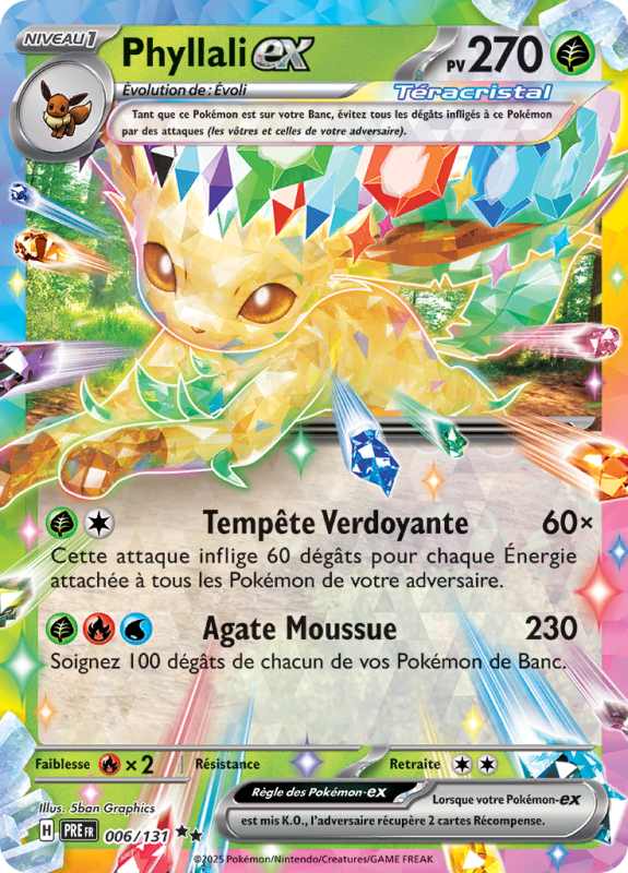 Carte Pokémon Phyllali-ex 006/131 Double rare Évolutions Prismatiques