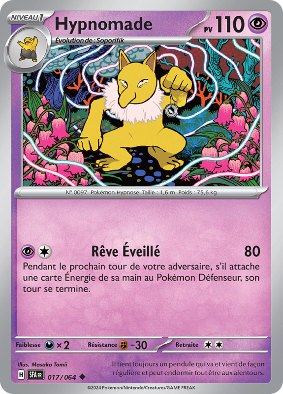 Carte Pokémon Hypnomade 017/064 Peu commune Fable Nébuleuse