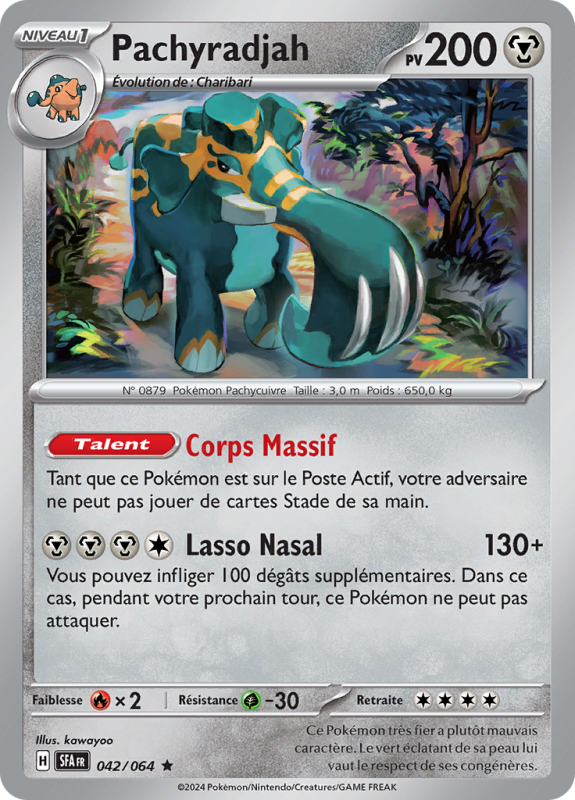 Carte Pokémon Pachyradjah 042/064 Holographique Fable Nébuleuse