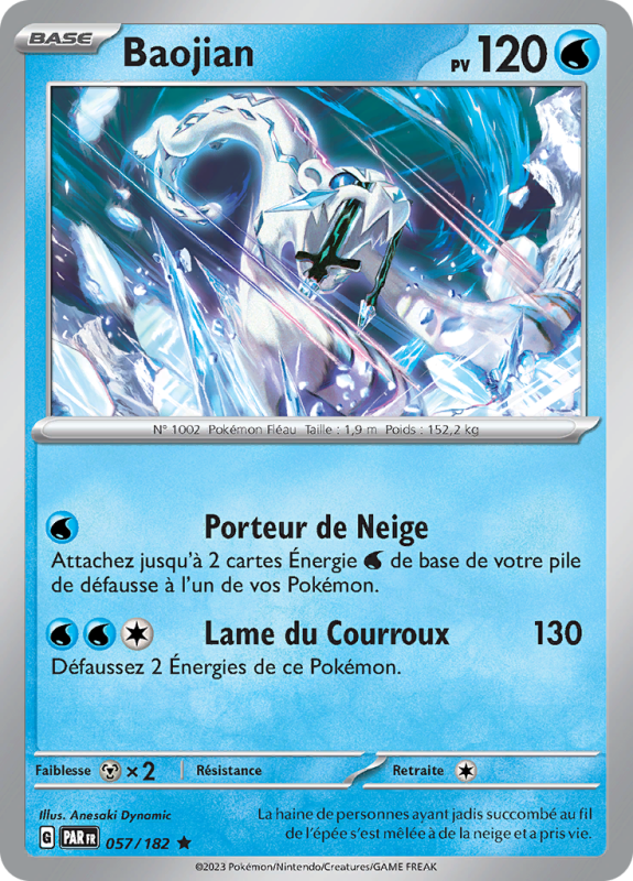 Carte Pokémon Baojian 057/182 Holographique Faille Paradoxe