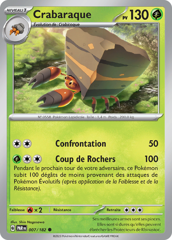 Carte Pokémon Crabaraque 007/182 Commune Faille Paradoxe