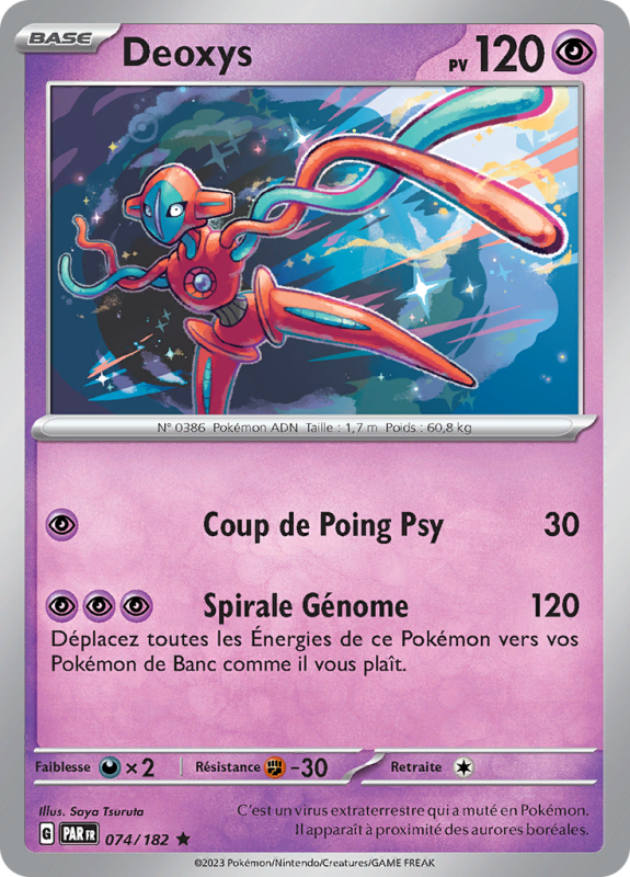 Carte Pokémon Deoxys 074/182 Holographique Faille Paradoxe