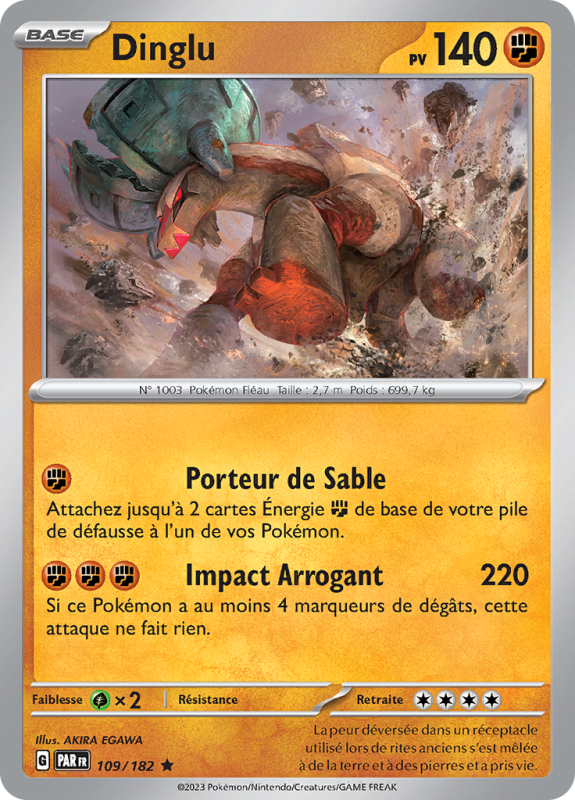 Carte Pokémon Dinglu 109/182 Holographique Faille Paradoxe