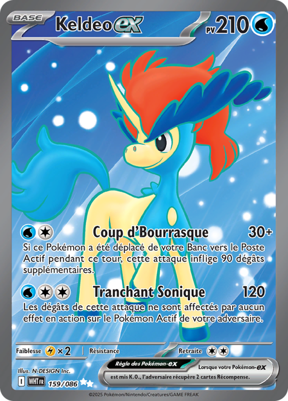 Carte Pokémon Keldeo-ex 159/086 Ultra Rare Flamme Blanche