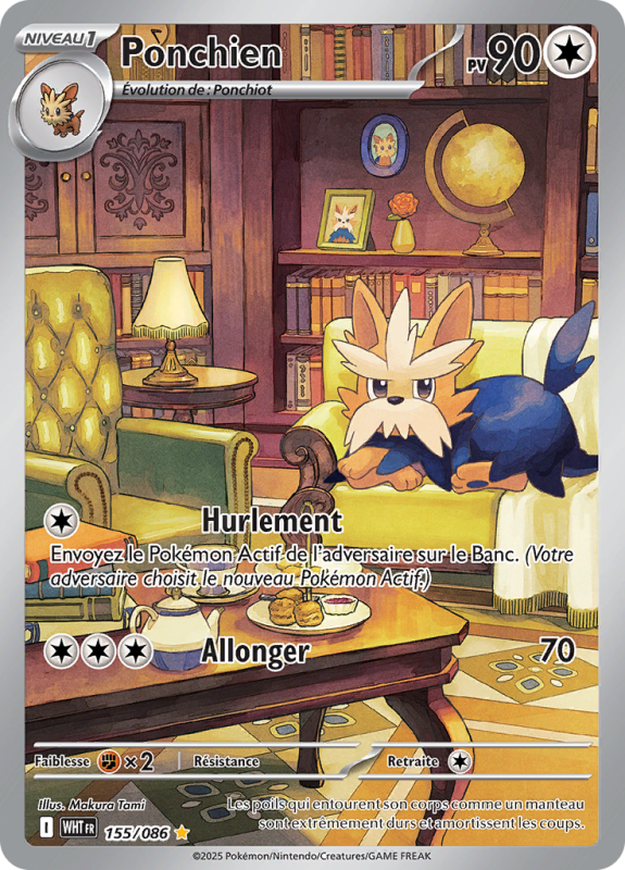 Carte Pokémon Ponchien 155/086 AR Flamme Blanche