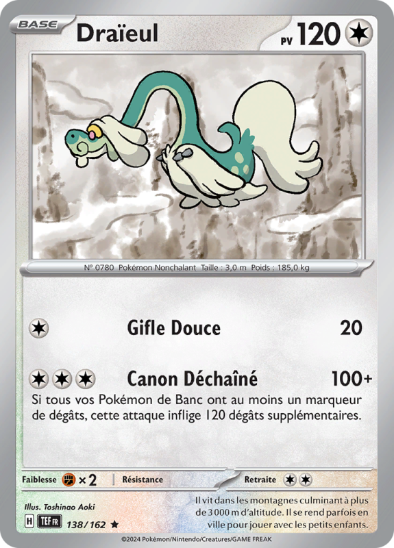 Carte Pokémon Draïeul 138/162 Holographique Forces Temporelles