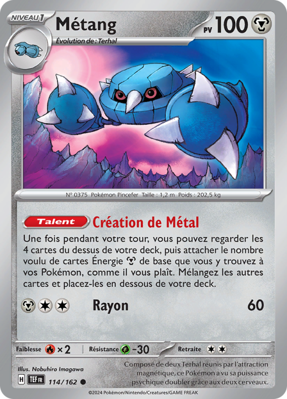 Carte Pokémon Métang 114/162 Peu commune Forces Temporelles