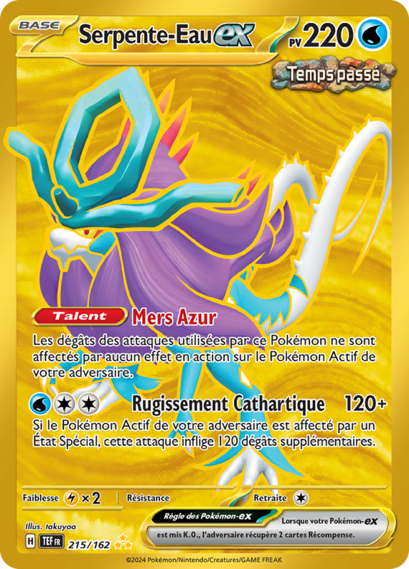 Carte Pokémon Serpente-Eau-ex 215/162 Gold Forces Temporelles