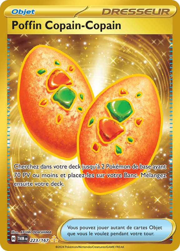 Carte Pokémon Poffin Copain-Copain 223/167 Gold Mascarade Crépusculaire