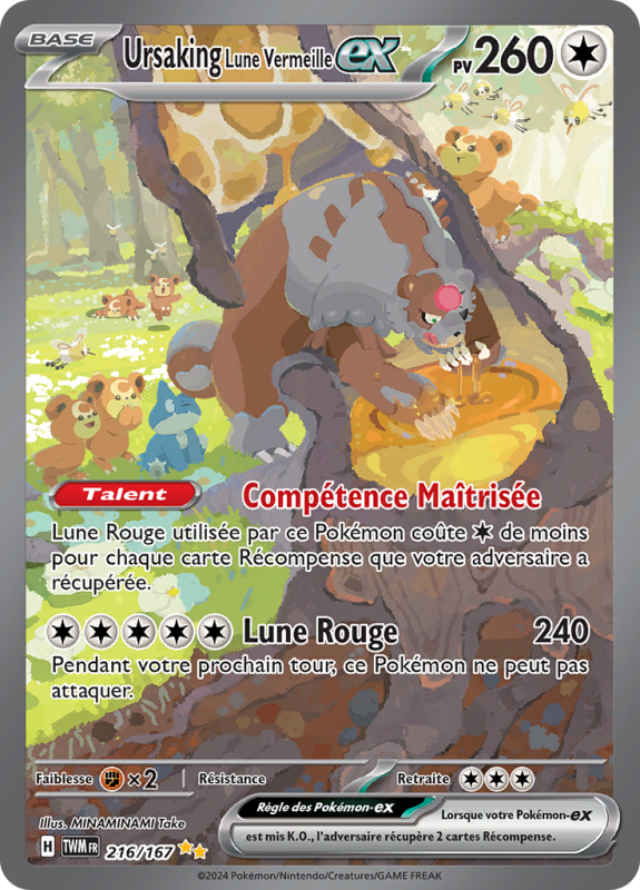 Carte Pokémon Ursaking Lune Vermeille-ex 216/167 Alternative Mascarade Crépusculaire