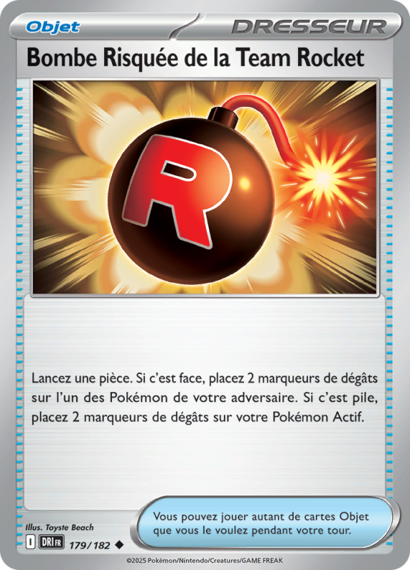 Carte Pokémon Bombe Risquée de la Team Rocket 179/182 Peu commune Rivalités Destinées
