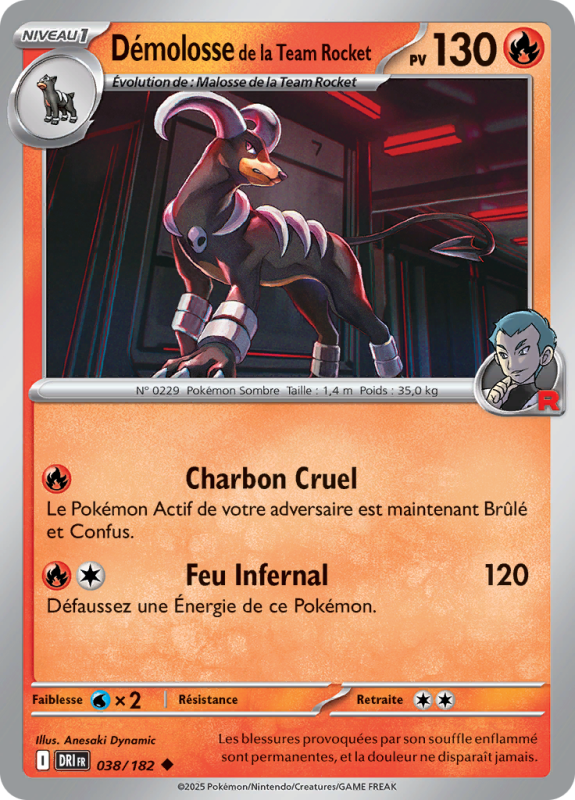 Carte Pokémon Démolosse de la Team Rocket 038/182 Peu commune Rivalités Destinées