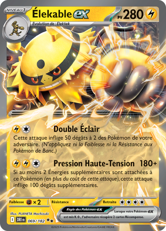 Carte Pokémon Élekable-ex 069/182 Double rare Rivalités Destinées