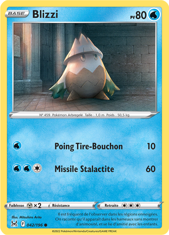 Carte Pokémon Blizzi 042/196 Commune Origine Perdue